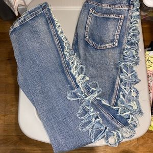 Denim ripped jeans